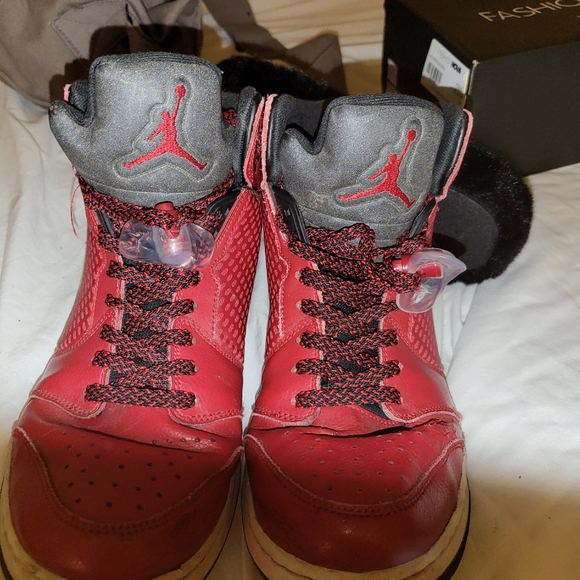 2013 Nike Air Jordan Prime 5 Gym Red/Black/White Basketball Shoes! Size 11 - Picture 3 of 3